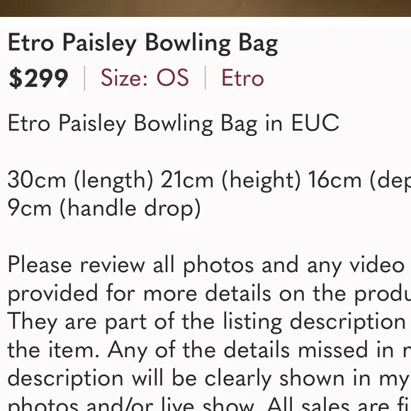 Etro Signature Paisley Leather Alma style Tote bag - Picture 6 of 6